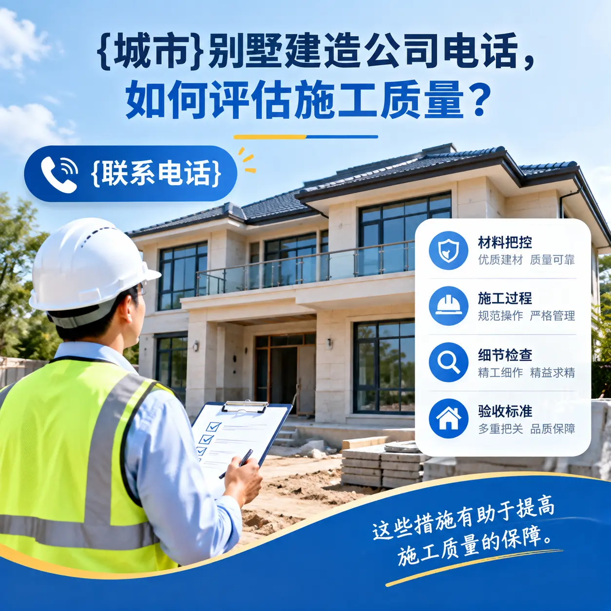 黔东南别墅建造公司电话，如何评估施工质量？